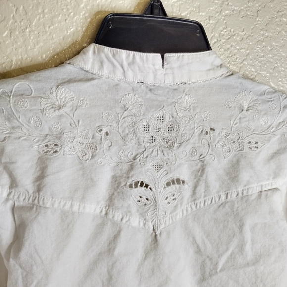 rag & bone jade long sleeve blouse white cotton Sz S - Picture 8 of 11